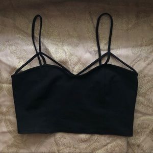 Black strappy crop top